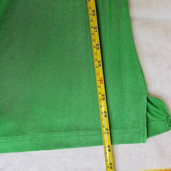 Quacker Factory 2-Piece Set Top Button Cardigan Kelly Green 1X Rhinestone V-Neck - Picture 9 of 12